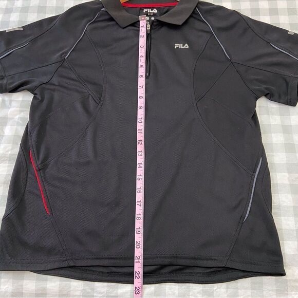 FILA athletic sweater black short sleeves polo athletics medium - Picture 8 of 11